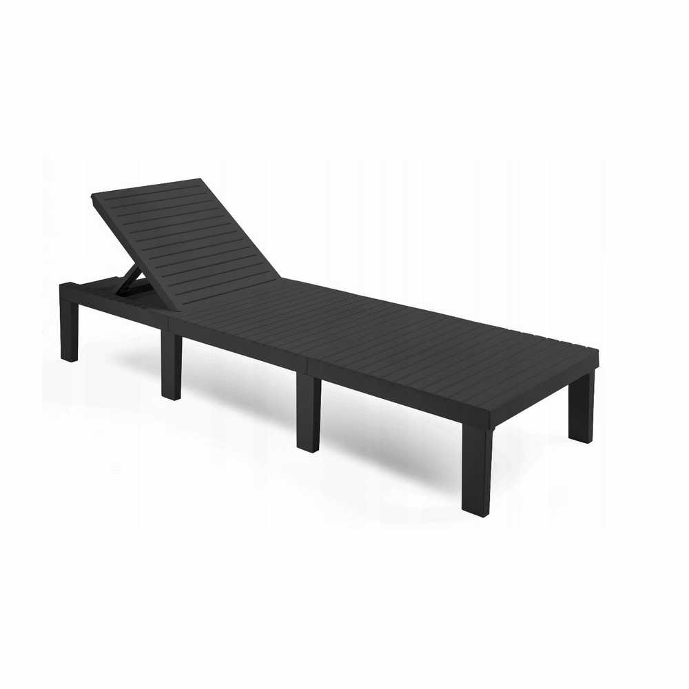 Garden Beach Šezlongas su PILLOW Haiti PROgarden antracitu