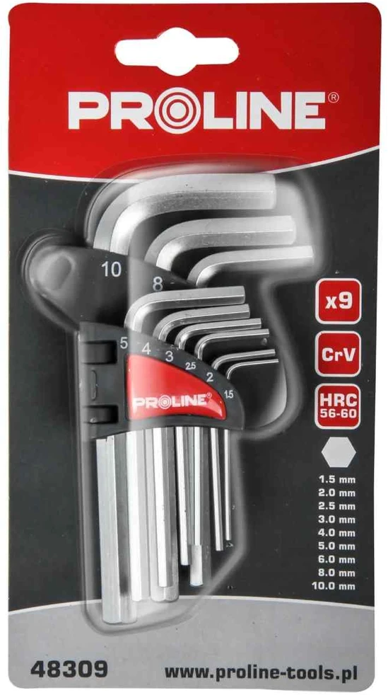 Allen raktų rinkinys Proline 9gb 1,5-10 mm