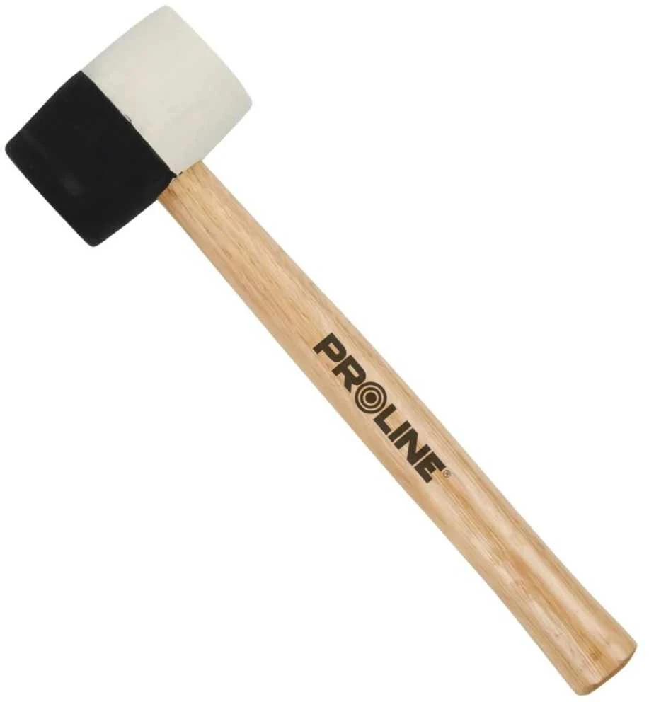 Proline Guminis plaktukas su medine rankena juodai baltas 580 g