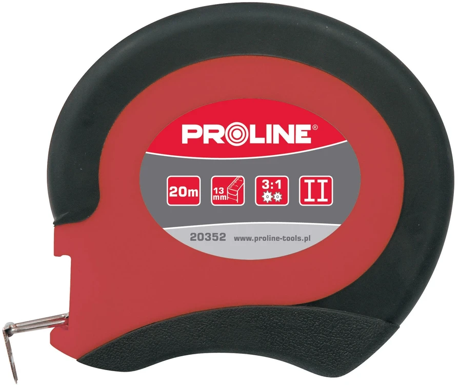 Proline Ritininė matavimo juosta 20 m x 13 mm plieninė matavimo juosta statybos metras