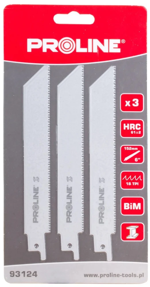 Proline Geležtės ruožiniams pjūklams BiM 152mm 18 TPI 3 vnt.
