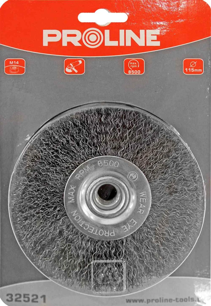Šepetys plieno šlif 115mm M14 PROLINE