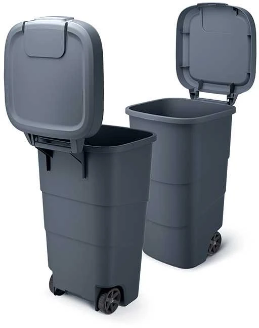Prosperplast Mobilus atliekų konteineris su ratukais Wheeler 110L antracitas