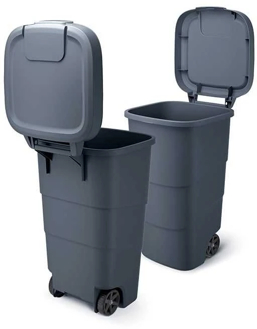 Prosperplast Atliekų konteineris su dangčiu ir ratukais, 110 l, antracito spalvos
