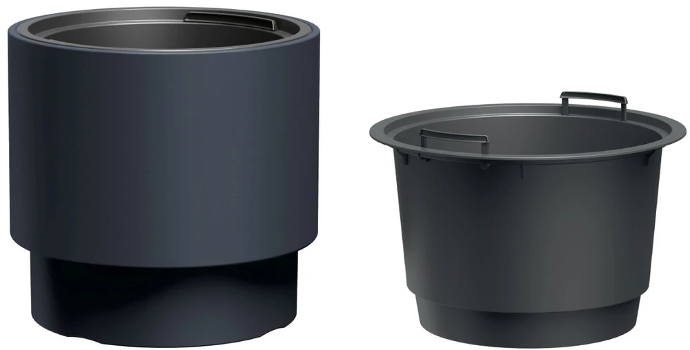 Prosperplast HEOS šalčiui atsparus vazonas, antracito spalvos, talpa 40 l, su 20 l įdėklu, DBHEN400-S433