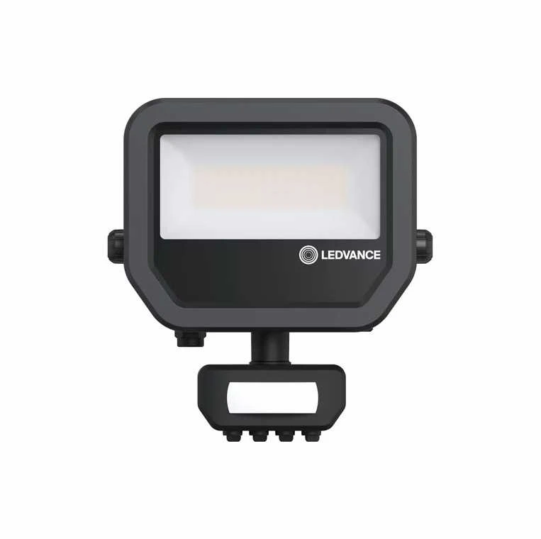Prožektors ar kustības sensoru Ledvance, 1600 - 2400 lm, 4000 °K, IP65, melna