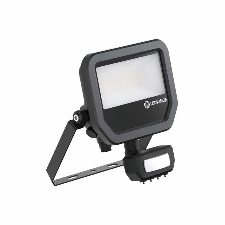Prožektors ar kustības sensoru Ledvance, 1600 - 2400 lm, 4000 °K, IP65, melna