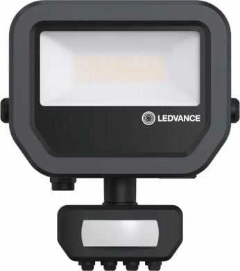 Ledvance 6-8W LED prožektorius FL 10 GEN4, juodas, 4000K, IP65, su judesio davikliu