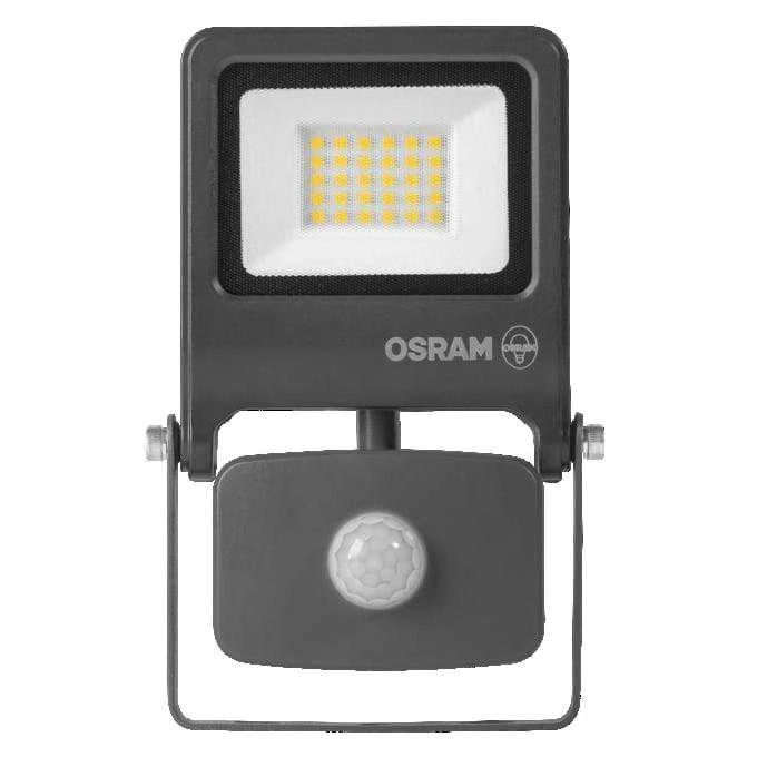 Prožektors ar kustības sensoru, stiprināms pie sienas Osram Endura, 20 W, 1900 lm, 3000 °K, IP44, pelēka