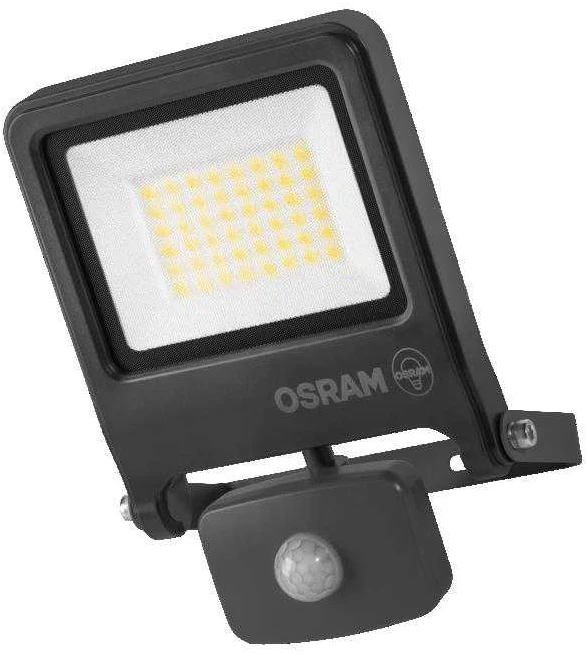 Prožektors ar kustības sensoru, stiprināms pie sienas Osram Endura, 50 W, 5250 lm, 4000 °K, IP44, pelēka