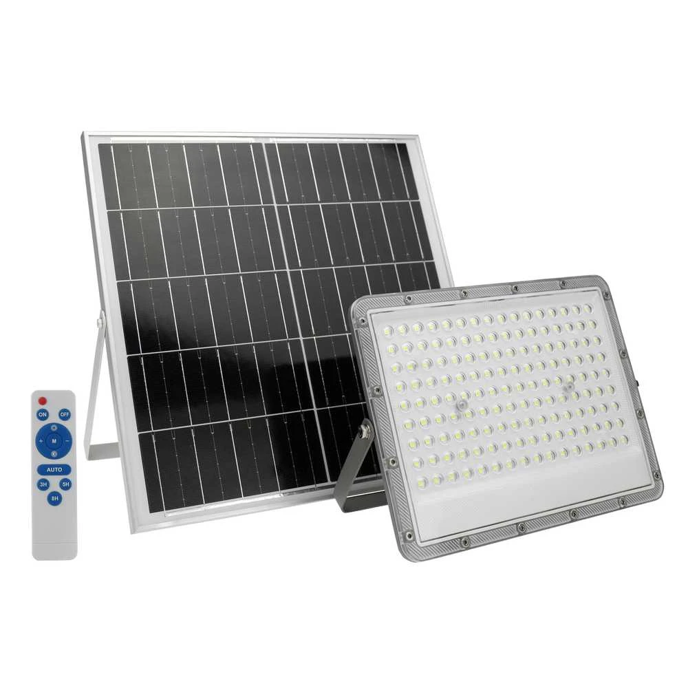 Prožektorius su saulės baterija, tvirtinamas prie lubų arba sienos Spectrum, 50 W, 500 lm, 6500 °K, IP65, pilka sp.
