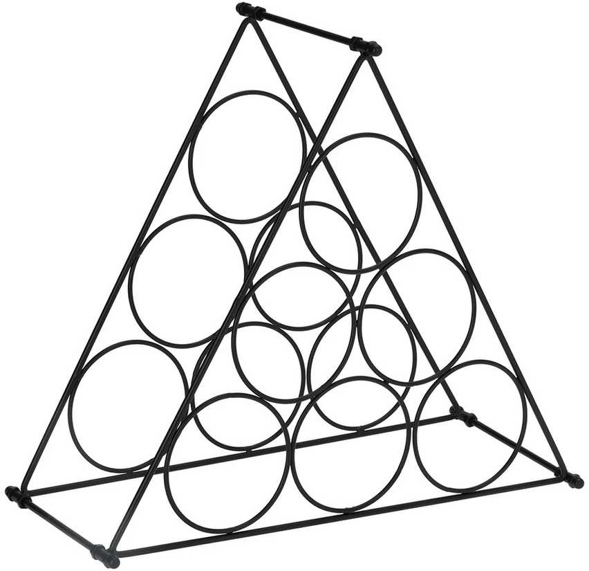 Butelių stovas, 39 cm x 18 cm x 34.5 cm, metalinis, juodas