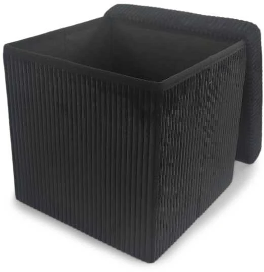 Pufas Domoletti Maeo, juodas, 38 cm x 38 cm x 38 cm
