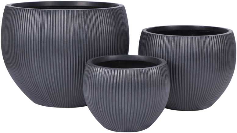 Gėlių vazonas Domoletti LT14764-2S, keramika/molio, antracito spalvos.