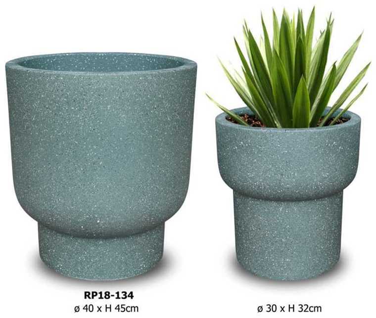 Gėlių vazonas Domoletti RP18-134, keramika/cementas, žalias