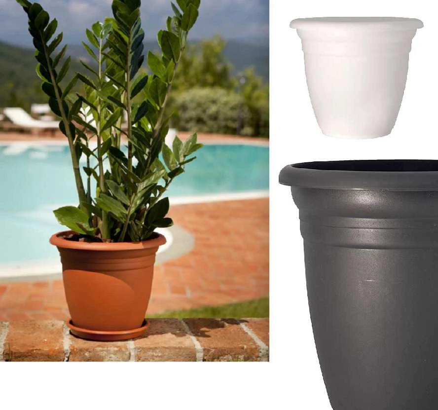 Gėlių vazonas Domoletti TE000027-100, plastikas, ruda spalva