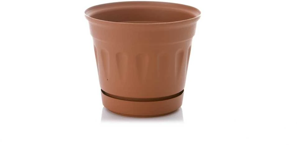 Plastikinis vazonas su lėkšte Uniplastex Primavera, Ø17 cm