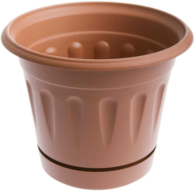 Plastikinis vazonas su lėkšte Uniplastex Primavera, Ø22 cm