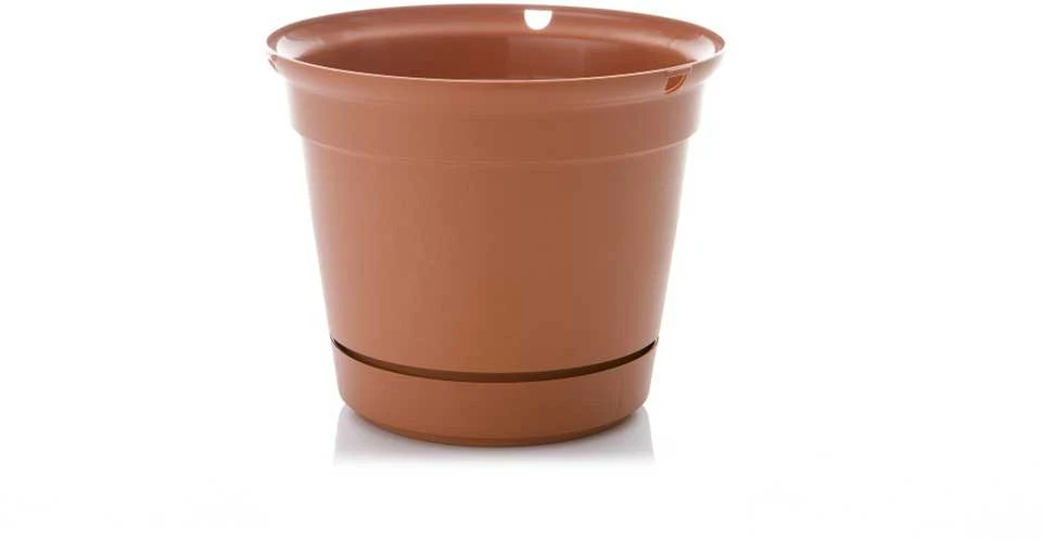 Plastikinis vazonas Uniplastex Terrana, su lėkštute, Ø19 cm