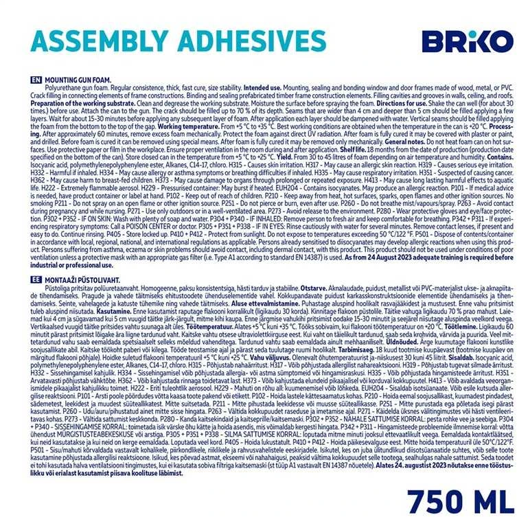 Briko BRK369819 BRIKO GUNFOAM 750ML