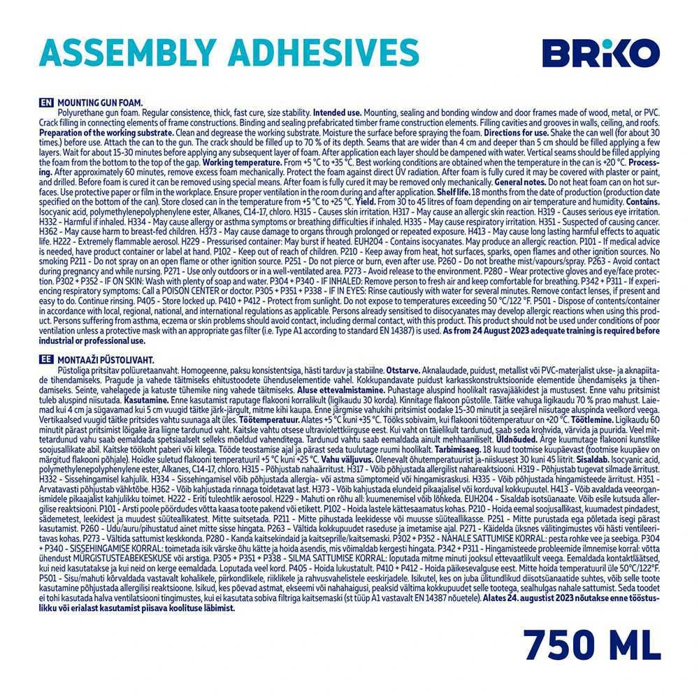Briko BRK369819 BRIKO GUNFOAM 750ML