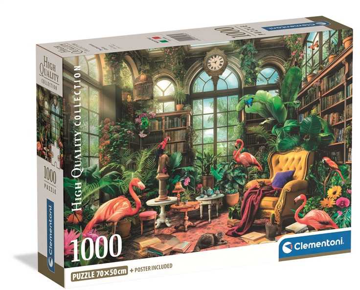 Dėlionė Clementoni Greenhouse Library 39936, 70 cm x 50 cm, 1000 vnt.