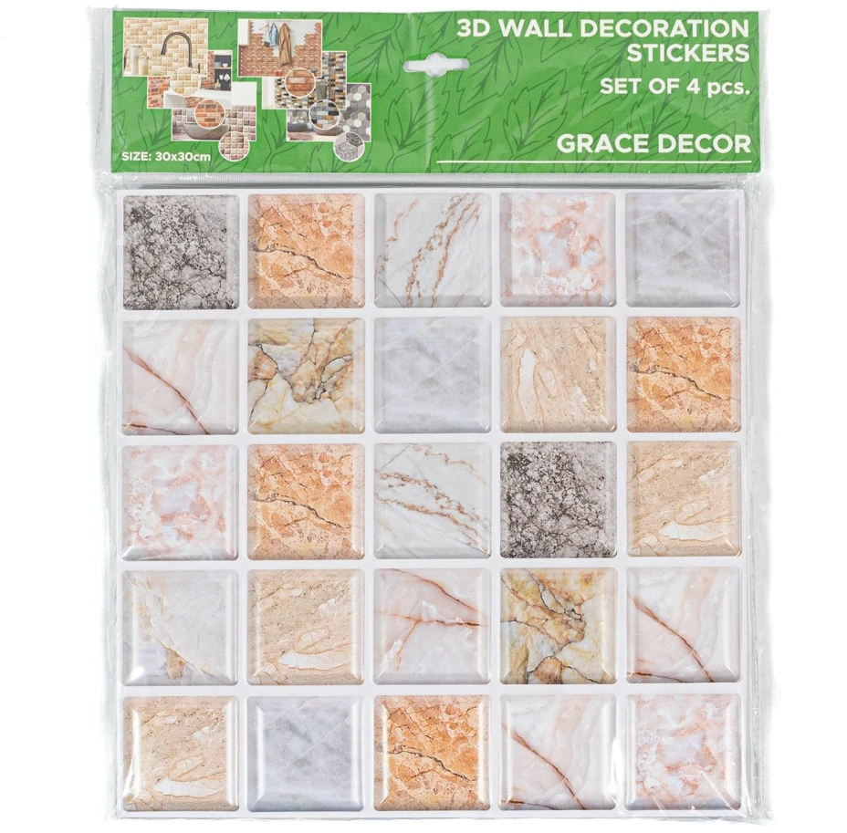 PVC sienų plokštė „Grace TPWP564“, 30 cm x 30 cm x 0.3 cm, 4 vnt.