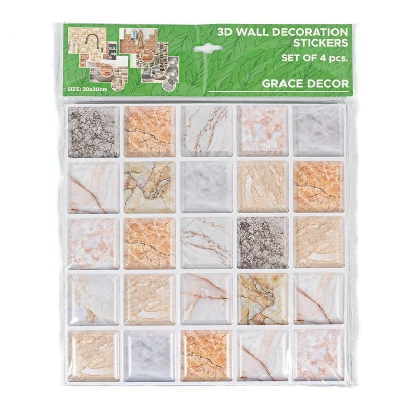 PVC sienų plokštė „Grace TPWP564“, 30 cm x 30 cm x 0.3 cm, 4 vnt.