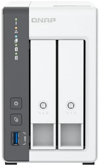 QNAP 2 skyrių 2,5 GbE NAS su integruotu NPU | TS-216G | ARM 4 branduolių | Cortex-A55 | Procesoriaus dažnis 2,0 GHz | 4 GB