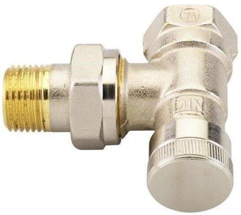 Radiatoriaus vožtuvas Danfoss, uždaromasis/kampinis, 1/2 colio - išorinis sriegis, 1/2 colio - vidinis sriegis