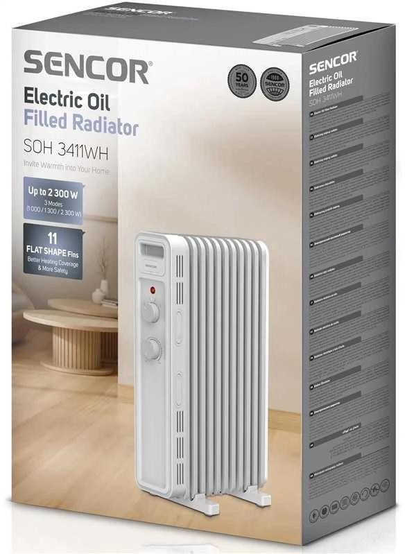 Tepalinis šildytuvas Sencor SOH 3411WH, 2300 W