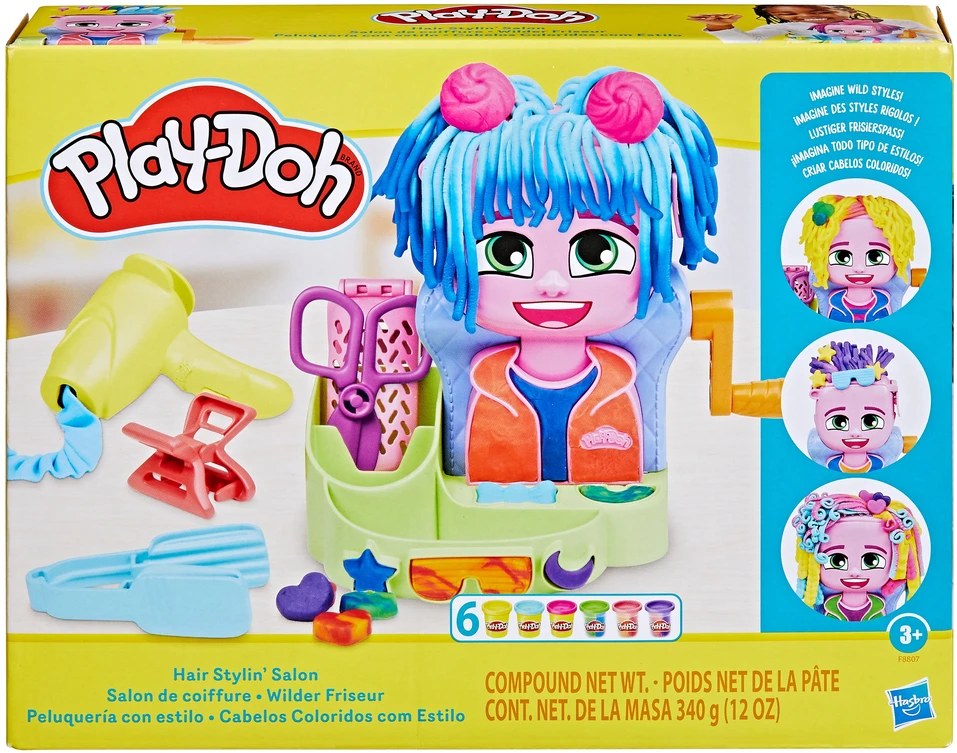 Kūrybinis modelino rinkinys Hasbro Play-Doh Hair Staylin' Salon F8807, įvairių spalvų
