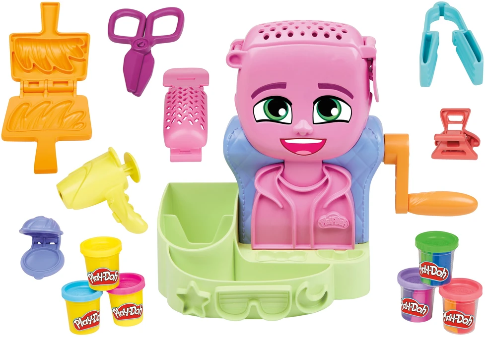 Kūrybinis modelino rinkinys Hasbro Play-Doh Hair Staylin' Salon F8807, įvairių spalvų