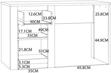 Stalas su stalčiais Domoletti HVNB211-M621, medinis