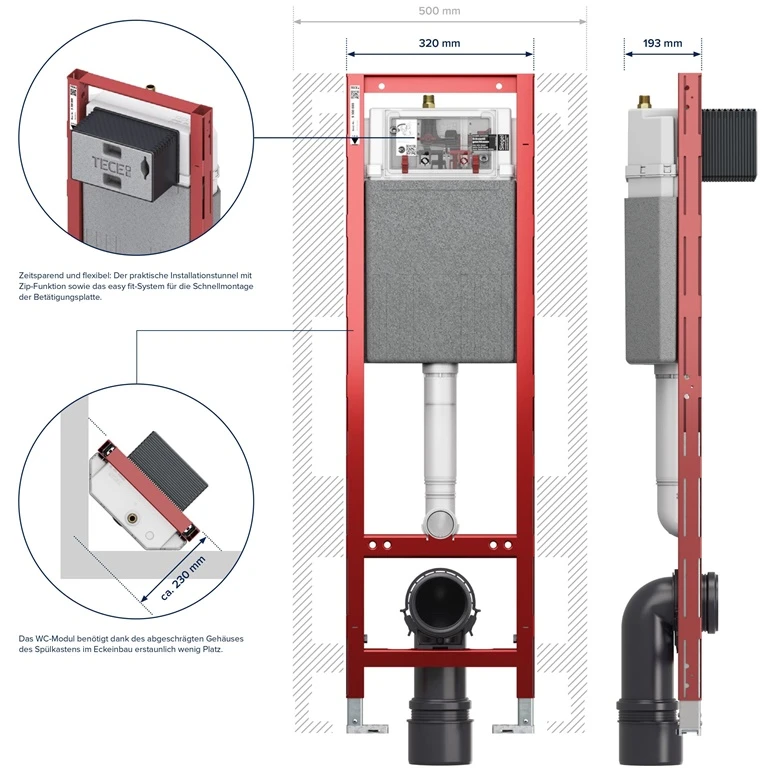 Potinkinis WC rėmas TECEbase 9400440