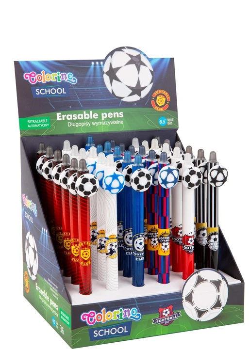 Rašiklis su rašalo trynikliu Colorino, įv spalvų, 0.5 mm