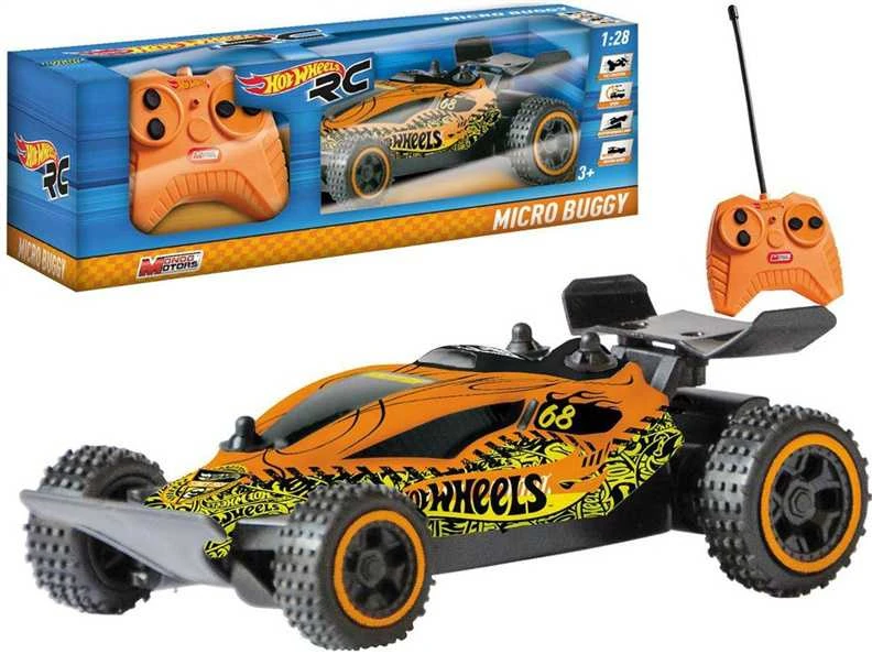 Rc automobilis Mattel Hot Wheels Micro Buggy 13-63446, 1:28, juoda sp./žalia sp./oranžinė sp.