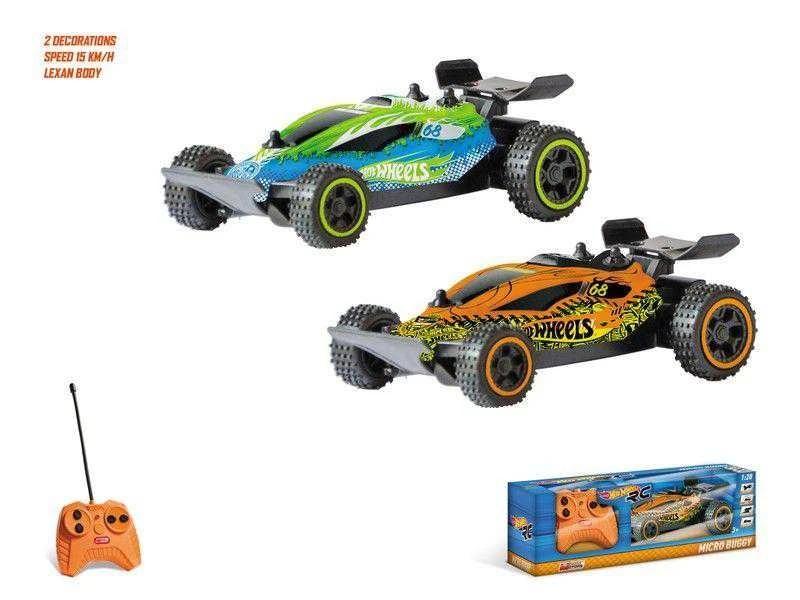 Rc automobilis Mattel Hot Wheels Micro Buggy 13-63446, 1:28, juoda sp./žalia sp./oranžinė sp.