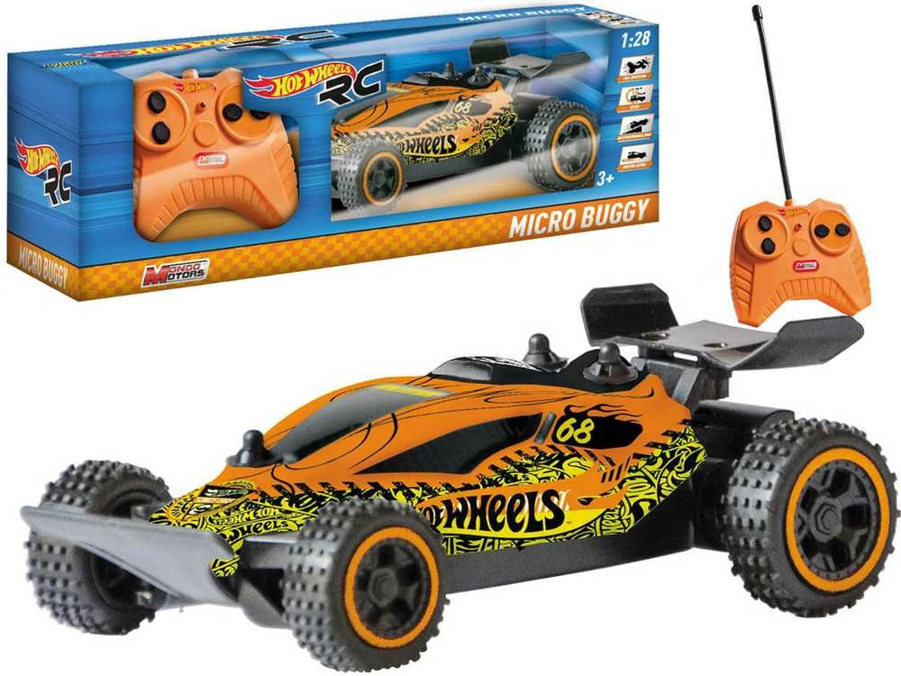 Rc automobilis Mattel Hot Wheels Micro Buggy 13-63446, 1:28, juoda sp./žalia sp./oranžinė sp.