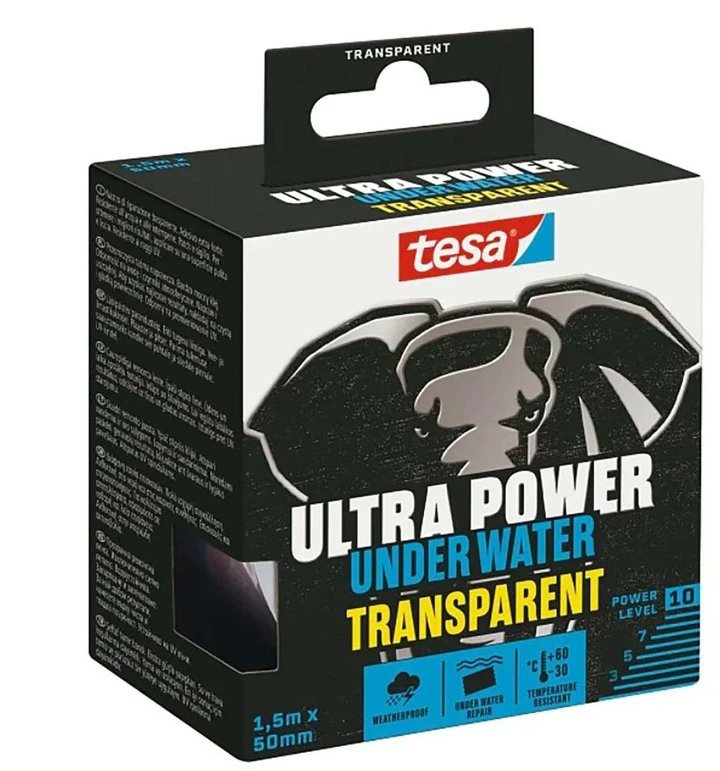 Remonta lente Tesa Ultra Power Under Vanduo Transparent, vienpusējs, 1.5 m x 50 mm