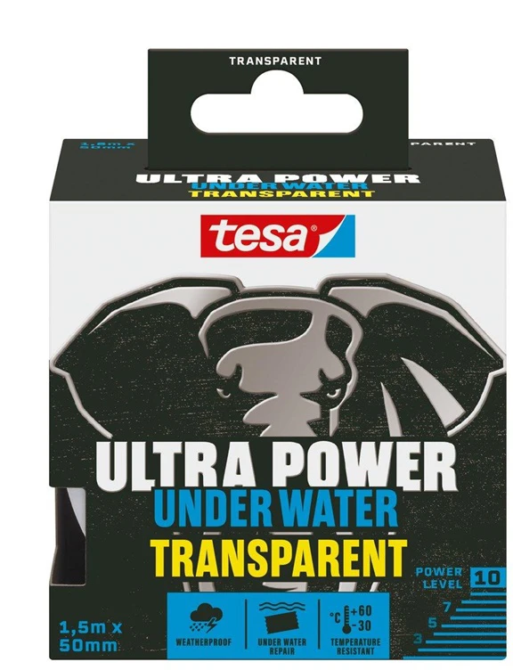 Remonta lente Tesa Ultra Power Under Vanduo Transparent, vienpusējs, 1.5 m x 50 mm