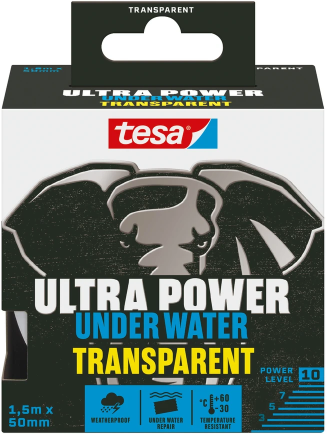 Remonta lente Tesa Ultra Power Under Vanduo Transparent, vienpusējs, 1.5 m x 50 mm