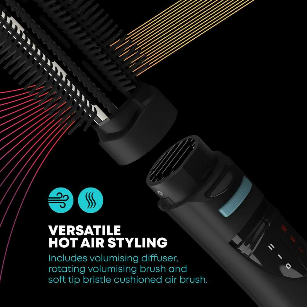 „Revamp DR-1250X-EU Progloss Ionic Airstyle“ 6 viename plaukų formavimo prietaisas su oro kondicionieriumi