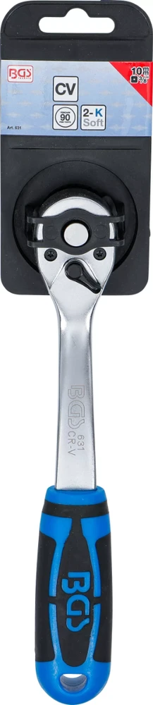 Bgs Technic Terkšlinė galvučių rankena | 3/8" (10 mm) | 90 dantų | greito atleidimo (631)