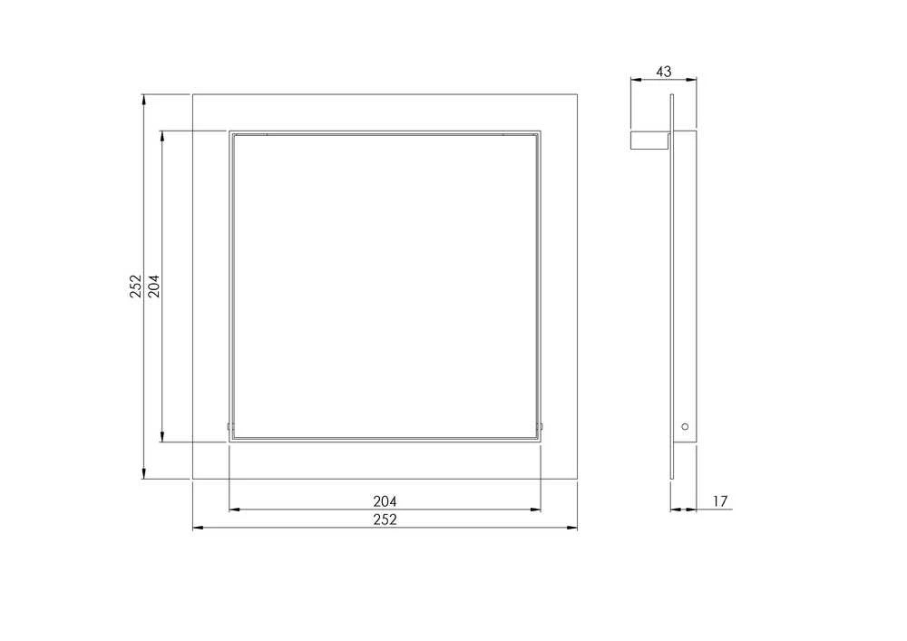 Revīzijas lūka Europlast RLR2020, 204 mm x 204 mm