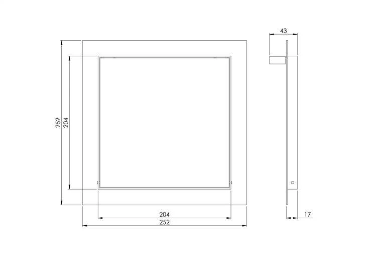 Revīzijas lūka Europlast RLR2020, 204 mm x 204 mm