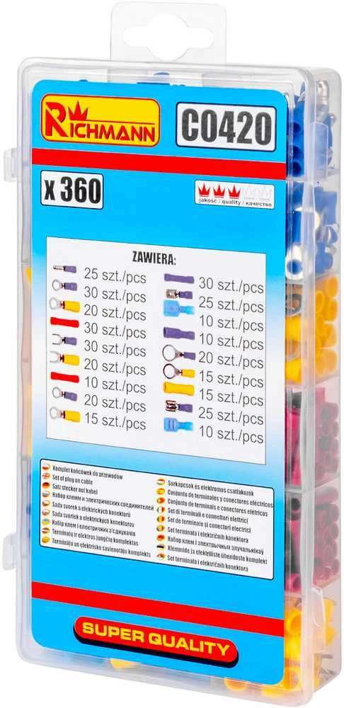 Rinkinys laidų antgaliams užspausti Richmann C0420; 360 vnt.