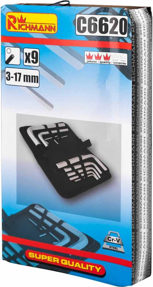 Šešiakampių raktų rinkinys Richmann C6620; 3-17 mm; 9 vnt.