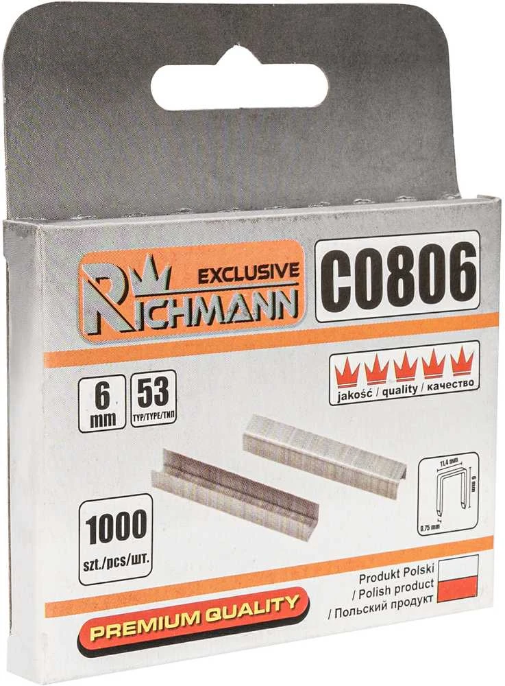Kabės 53 tipo „RICHMANN" 6 mm, 1000 vnt.