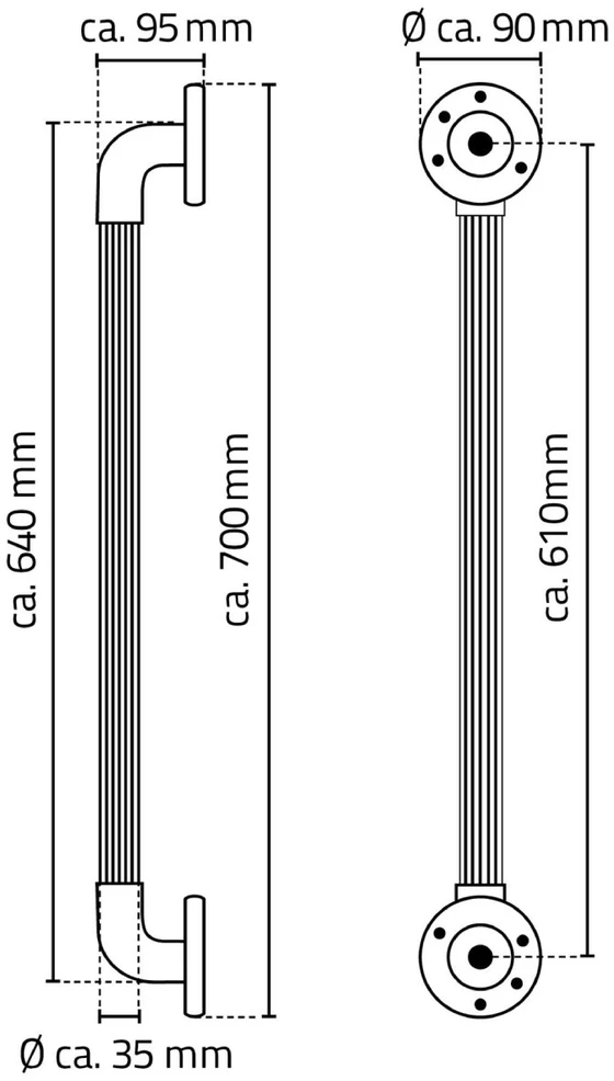 RIDDER Ranktūris atraminis Max 60cm, Baltas